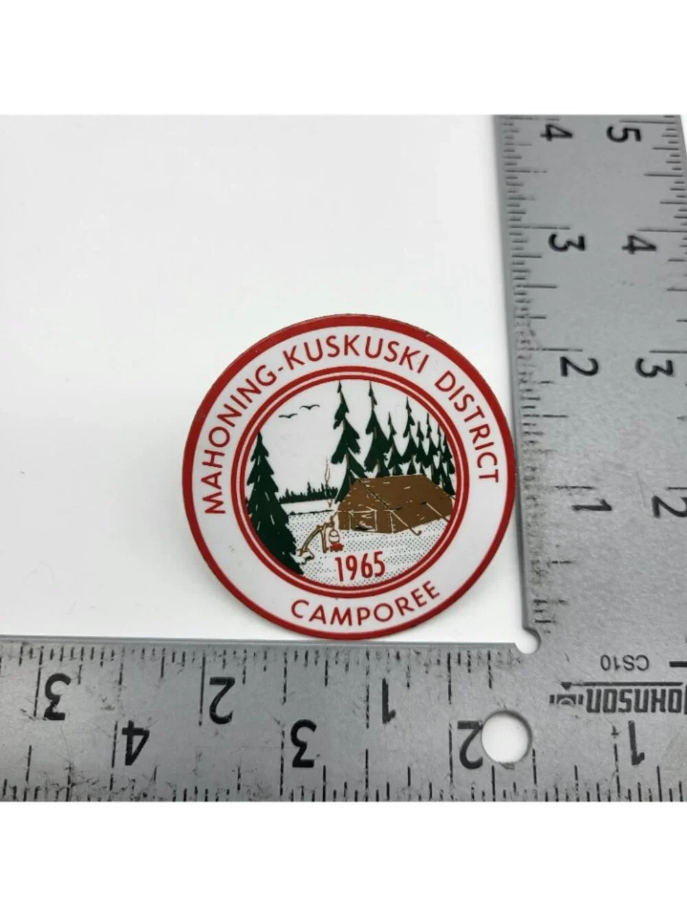 Vintage Boy Scout BSA 1965 Bolo Tie Glass Enamel Camporee Scarf tie